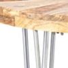 26 Inch Coffee Table, Modern, Mango Wood Top, Iron Legs, Silver, Brown