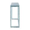 36 Inch Accent Console Table, Capiz Shell Inlay, Rectangular, Blue