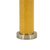 27 Inch Modern Table Lamp, Vegan Faux Leather, Iron, Bright Orange Yellow