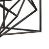 19 Inch 2 Light Chandelier, Geometric Pattern, Iron Frame, Retro, Black