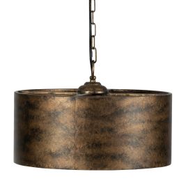 16 Inch 3 Light Chandelier, Round, Iron Frame, Rustic Brushed Bronze Finish