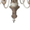 Kol 22 Inch Traditional 6 Light Chandelier, Fir Wood, Iron, Antique White