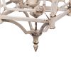 18 Inch Chandelier, Birdcage Design Iron, Farmhouse Weathered Antique White