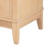 27 Inch Bedside Table, 2 Drawers, Textured Wood, Modern Veneer Finish Brown