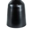 20, 17 Inch Side Table, Acacia Wood, Flared Pedestal Base, Aluminum, Black