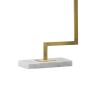 25 Inch Modern Geometric Table Lamp, Square Shade, White Marble Base, Gold