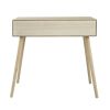 Pia 32 Inch Wood Console Table, 2 Drawers, Woven Rattan, Natural Brown