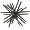 11, 8, 6 Inch Table Top Decorative Abstract Statuettes Set of 3, Black Gold