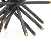 11, 8, 6 Inch Table Top Decorative Abstract Statuettes Set of 3, Black Gold