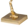 28 Inch Accent Table, Artful Branchlike Frame, Silver Bird Accents, Gold