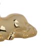 11 Inch Sitting Unicorn Figurine, Ceramic Statuette in Gold Metallic Finish