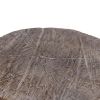 9 Inch Cement Stool Table, Tree Stump Design, Round Top, Classic Brown