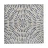 18 Inch Modern Capiz Accent Table Stool, Square, Gray Starburst Pattern