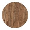 37 Inch Round Coffee Table, Drum Shape, Mango and Sheesham Wood, Brown