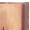 45, 34, 22 Inch Pedestal Table Stand, Set of 3, V Cut Sheesham Wood, Brown