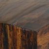 32 Inch Rustic Coffee Table, Teak Wood Plinth Base, Grain Details, Brown