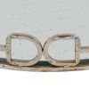 Sui 18 Inch Round Tray, Glass Bottom,  Silver Geometric Frame, Large