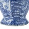 17 Inch Tall Ginger Jar, Abstract Design over Blue and White Porcelain