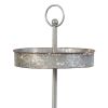 24 Inch Metal Decorative Stand, 3 Tiers with Round Trays, Gray