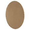 33 Inch Modern Accent Wall Mirror, Mountable Oval Wood Frame in Brown