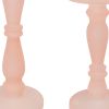 Qui 14, 11 Inch Candle Holders, Rose Pink Turned Pedestal Glass, Set of 2