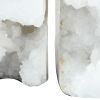 5 Inch Natural White Stone Bookends, Artisanal Textured Geode Rock