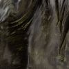 16 Inch Modern Decorative Figurine Sculpture, Horse Bust, Black Polyresin