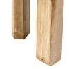 17 Inch Stool Accent Table, Paulownia Wood, Three Leg Base, Natural Brown