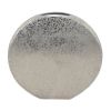 15 Inch Modern Decorative Vase, Round, Silver Finished Aluminum Frame