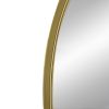Cod 36 Inch Wall Mounted Mirror, Wide Arched Design Gold Metal Frame