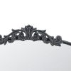 Kea 36 Inch Wall Mirror, Black Curved Metal Frame, Baroque Accent Design