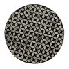 20 Inch Capiz Accent Stool Table, Cylindrical Geometric, Silver, Black