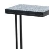 22, 24 Inch Nesting End Tables, Set of 2, Blue And White Pattern Top