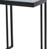 22, 24 Inch Nesting End Tables, Set of 2, Blue And White Pattern Top