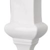 14 Inch Decorative Ceramic Vase, Artistic Turned Urn, White and Gold Rim