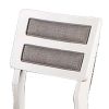 Kya 21 Inch 2 Tone Dining Chair, Ladder Back, Gray Seat, Set of 2, White