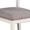Kya 21 Inch 2 Tone Dining Chair, Ladder Back, Gray Seat, Set of 2, White