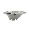 22 Inch Modern Decorative Tray, Oak Leaf Design Striking Silver Metal Frame
