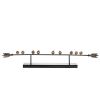 33 Inch Modern Accent Decor, Golden Metal Perched Birds on a Black Arrow