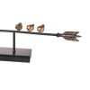 33 Inch Modern Accent Decor, Golden Metal Perched Birds on a Black Arrow