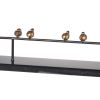 33 Inch Modern Accent Decor, Golden Metal Perched Birds on a Black Arrow