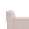 Cesar 55 Inch Ottoman Bench with Storage, Padded, Curved Arms, Pink Velvet