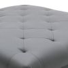 Ella 44 Inch Modern Ottoman, Deep Button Tufted, Gray Vegan Faux Leather