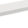 Theo 53 Inch Outdoor Bench, White Aluminum Frame, Plank Style Seat Surface