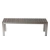Theo 53 Inch Outdoor Bench, Gray Aluminum Frame, Plank Style Seat Surface