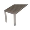 Theo 53 Inch Outdoor Bench, Gray Aluminum Frame, Plank Style Seat Surface