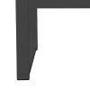 Kili 35 Inch Coffee Table, Polyresin Surface, Jet Black Aluminum Frame