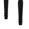 Kya 20 Inch Vanity Stool, Black Tufted Vegan Faux Leather Seat, Turned Legs