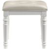 Kya 20 Inch Vanity Stool with Tufted Vegan Faux Leather Seat, Glam Ivory