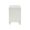 Lexi 28 Inch Modern Nightstand with 3 Drawers, Shimmer Accents, Off White
